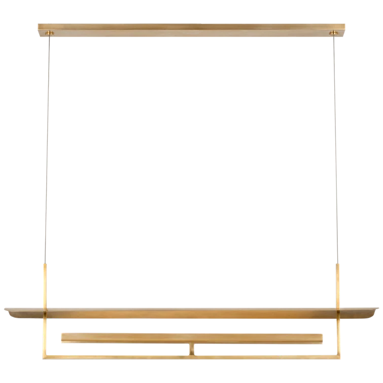 Hand Rubbed Antique Brass LED Linear Chandelier