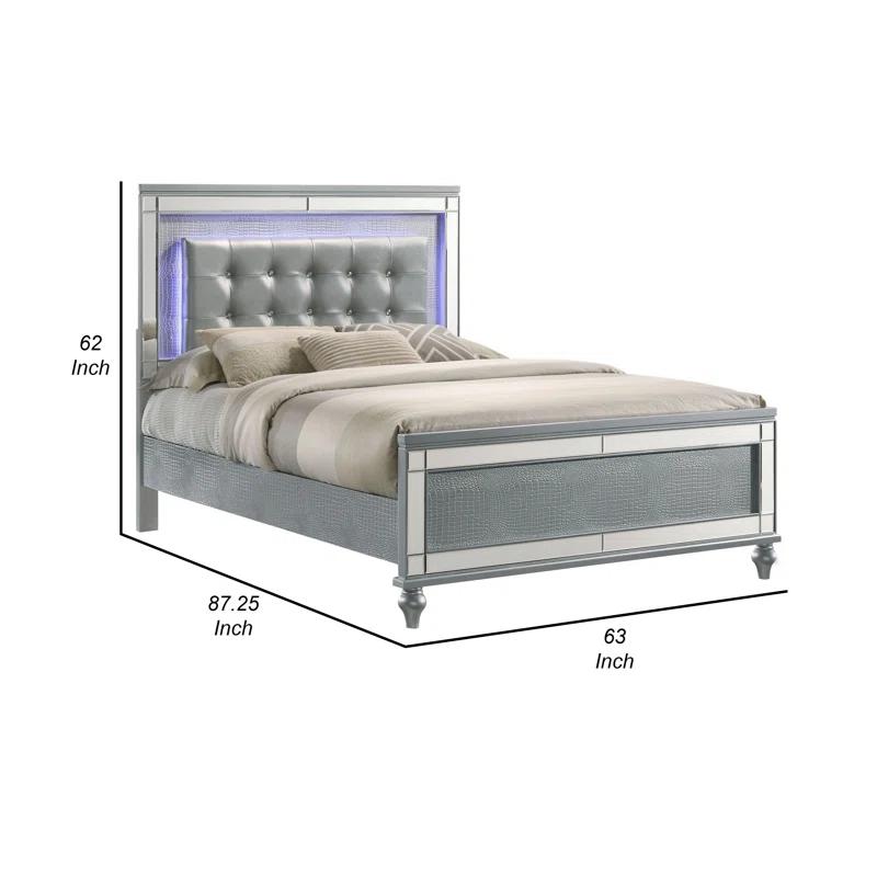 Benjara Lee Upholstered Platform Bed