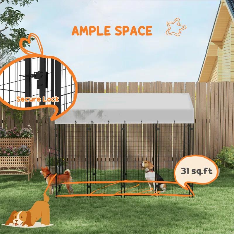 72'' H Galvanized Steel Yard Kennel With Door