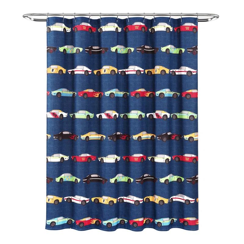 Lush Decor Race Cars Shower Curtain