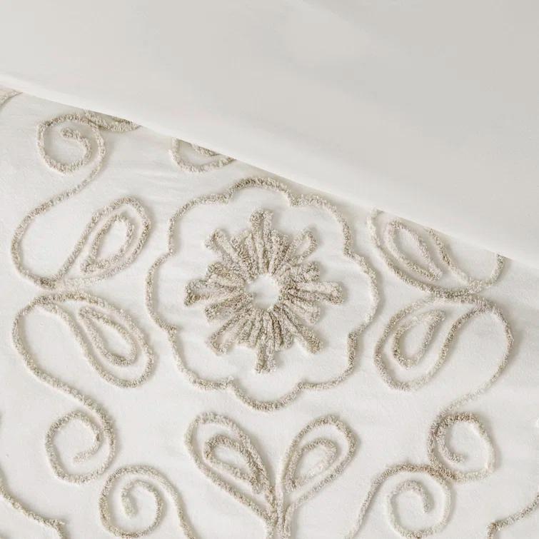 Madison Park Violette 3 Piece Tufted Cotton Chenille Duvet Cover Set