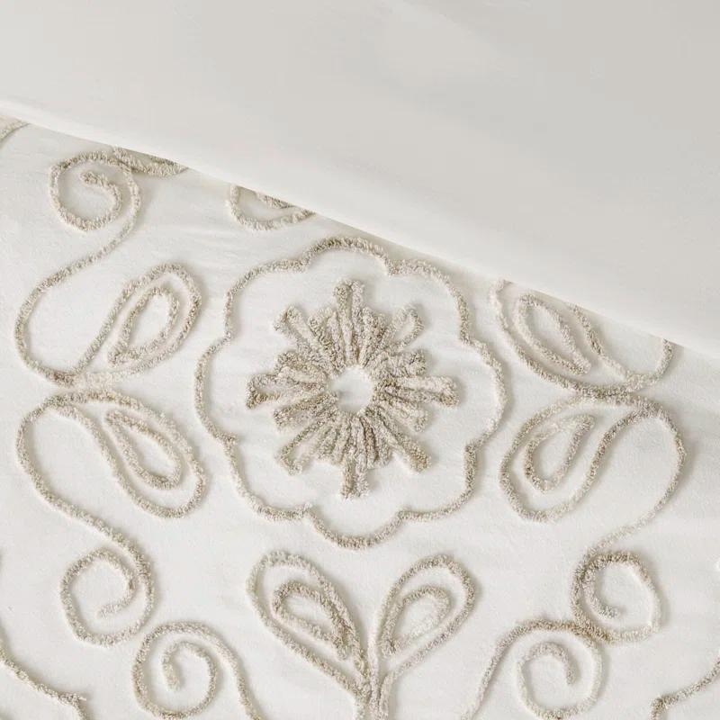Madison Park Violette 3 Piece Tufted Cotton Chenille Duvet Cover Set