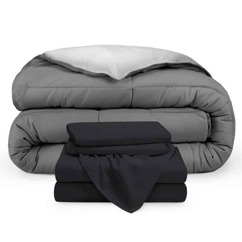 Bare Home 1800 Premium Microfiber Reversible Bed-In-A-Bag