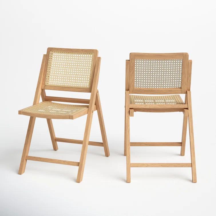 Dan Rattan Folding Dining Chair (Set of 2)