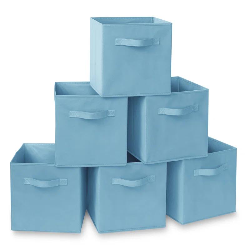 Casafield 10.5" L x 10.5" W x 11" H Collapsible Fabric Cube Storage Bins (Set of 6)