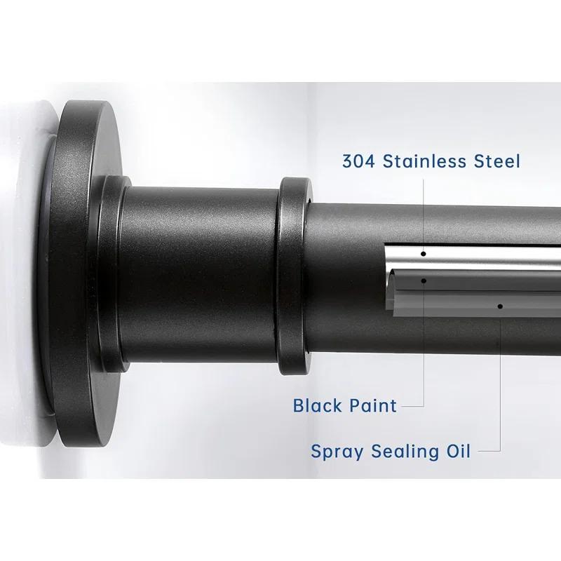 43'' Straight Wall Mounted Required Shower Curtain Rod