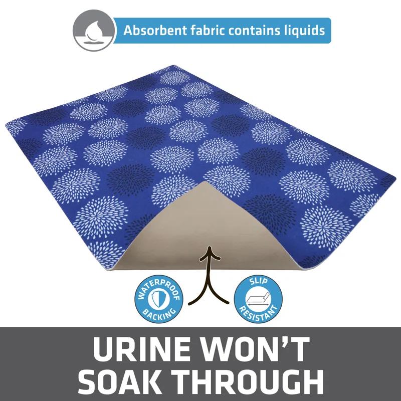 Cat Litter Mat for Litter Box, Protective & Decorative - Absorbent, Waterproof, Machine Washable