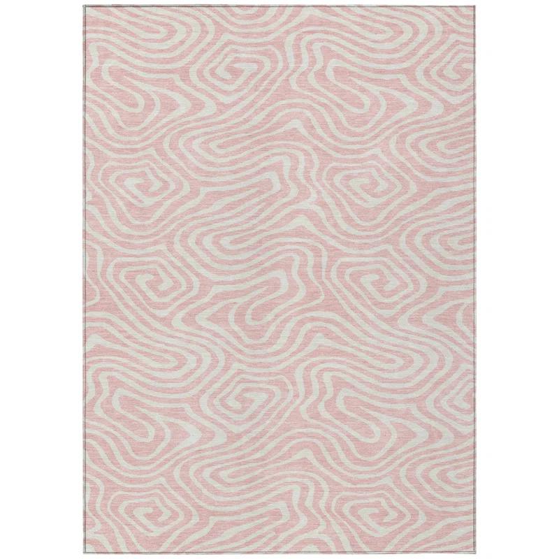 Machine Washable Indoor/Outdoor Chayden ACN1020 Pink 8' x 10' Rug
