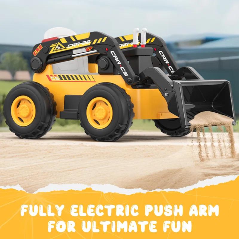 LIGIANT Ligiant Ride On Bulldozer, Kids Ride On Toy With Motorized Front Loader, 4wd Motors, Large 12v 10ah Battery, Bluetooth, Remote Control, Ages 3+