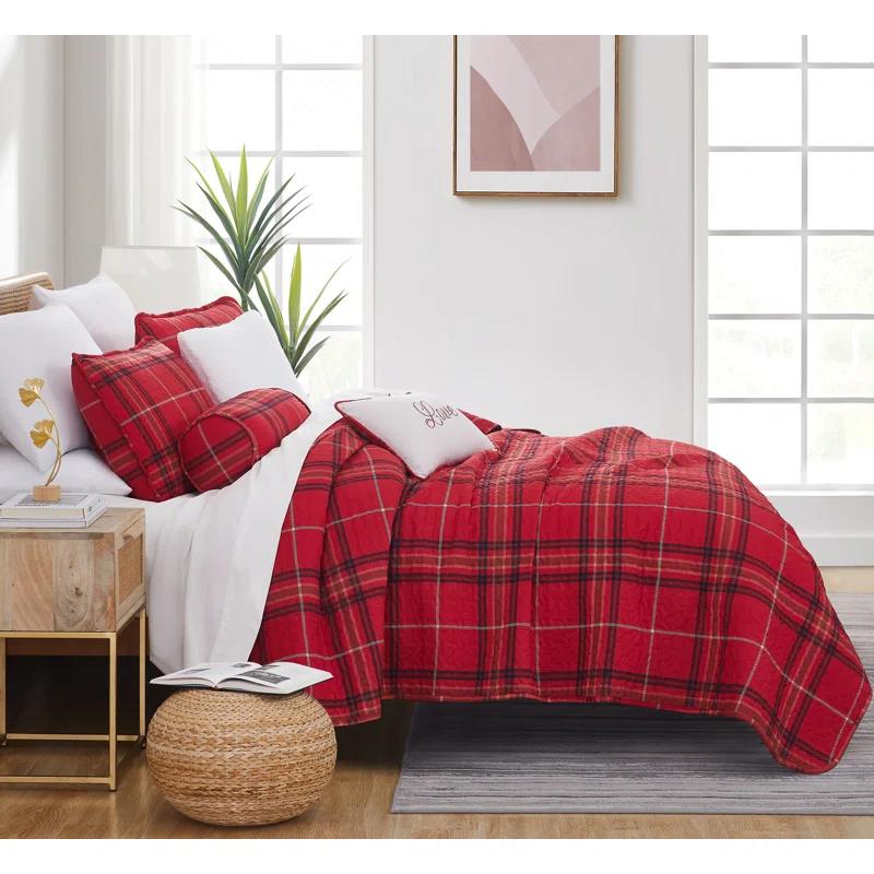 SouthShore Fine Linens Vilano Plaid Oversized Microfiber Quilt Set by Southshore Fine Linens