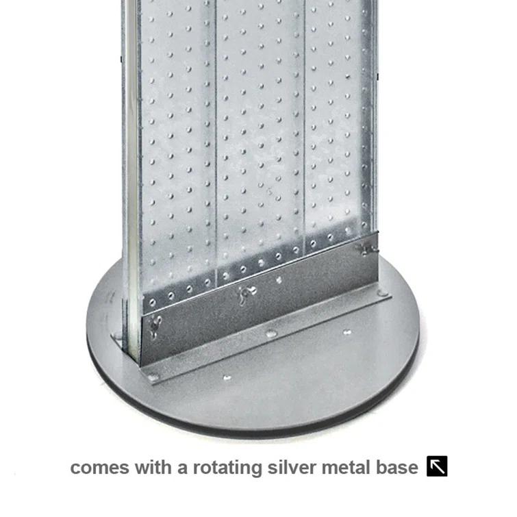 Azar Displays Two-Sided Pegboard Floor Display on Revolving Base. Spinner Rack Stand. Panel Size: 13.5"W x 60"H