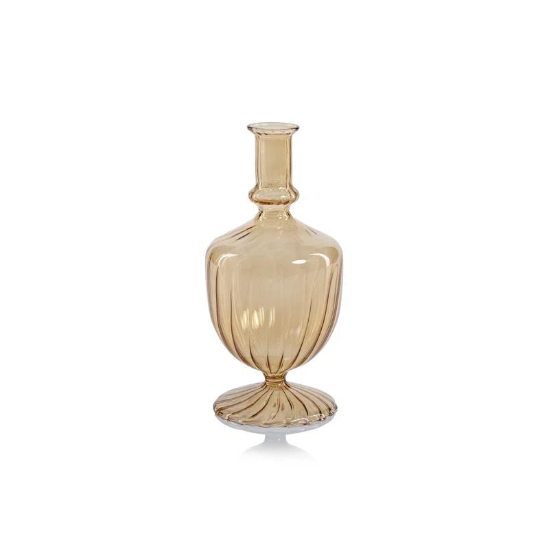 Winston Porter Trinida Vellum 2-Piece Set Spiral Glass Vases, Urn Shape