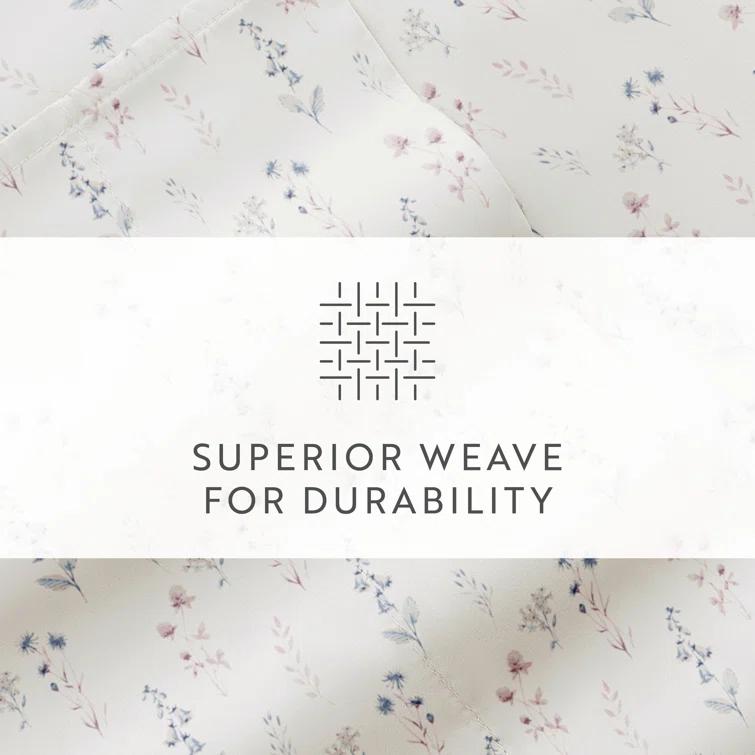 IEnjoy Home 4 Piece Sheet Set Patterned Microfiber Ultra Soft Bedding in Floral Dream