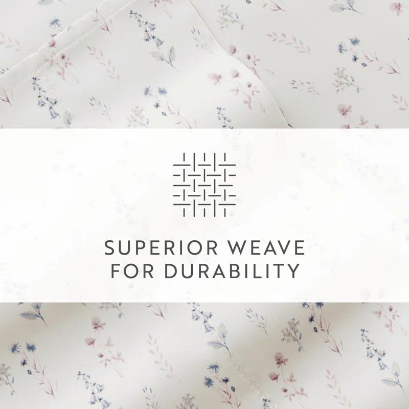 IEnjoy Home 4 Piece Sheet Set Patterned Microfiber Ultra Soft Bedding in Floral Dream