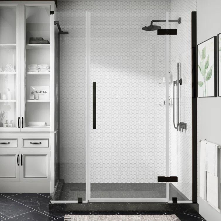 Ove Decors Endless Tampa 56" W x 72" H Corner Frameless Shower Kit, Door, 2 Panel, Shelves TA1451301