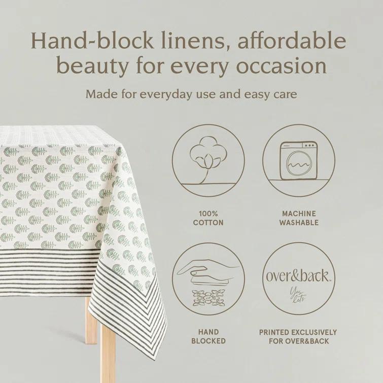 over&back Hand-Blocked Tablecloth