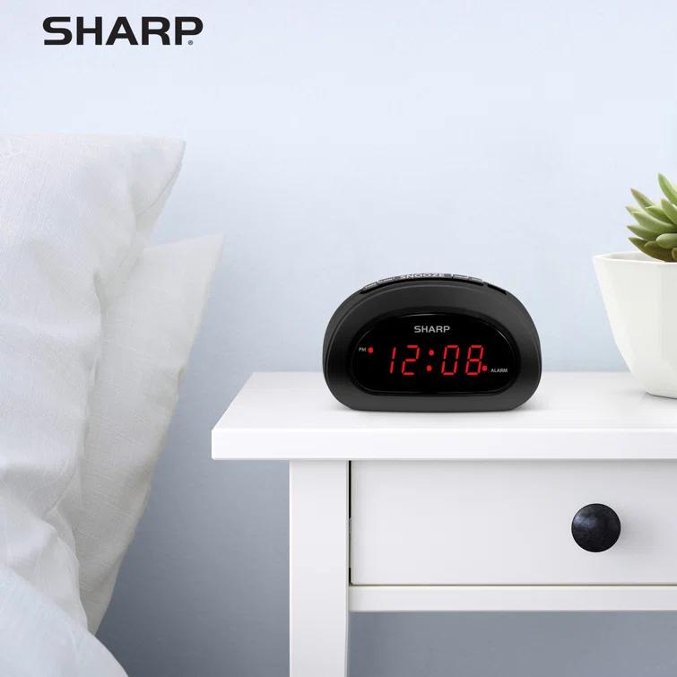 Sharp Sharp Small Digital Alarm Clock with Snooze and Battery Backup