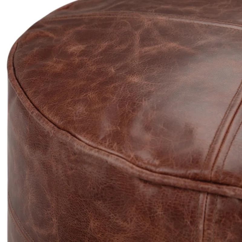 Simpli Home Connor 18"W Round Pouf