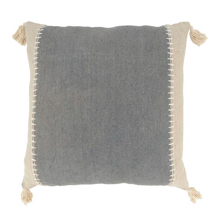 Saro Gianni Collection Tassels Cotton Throw Pillow