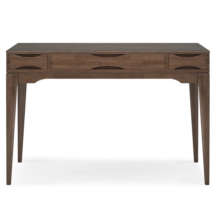Simpli Home Harper Solid Wood Desk, Contemporary Style with Keyboard Tray and Storage