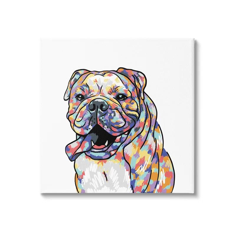 Stupell Industries " Modern Happy Bulldog " by Masey St. Studios