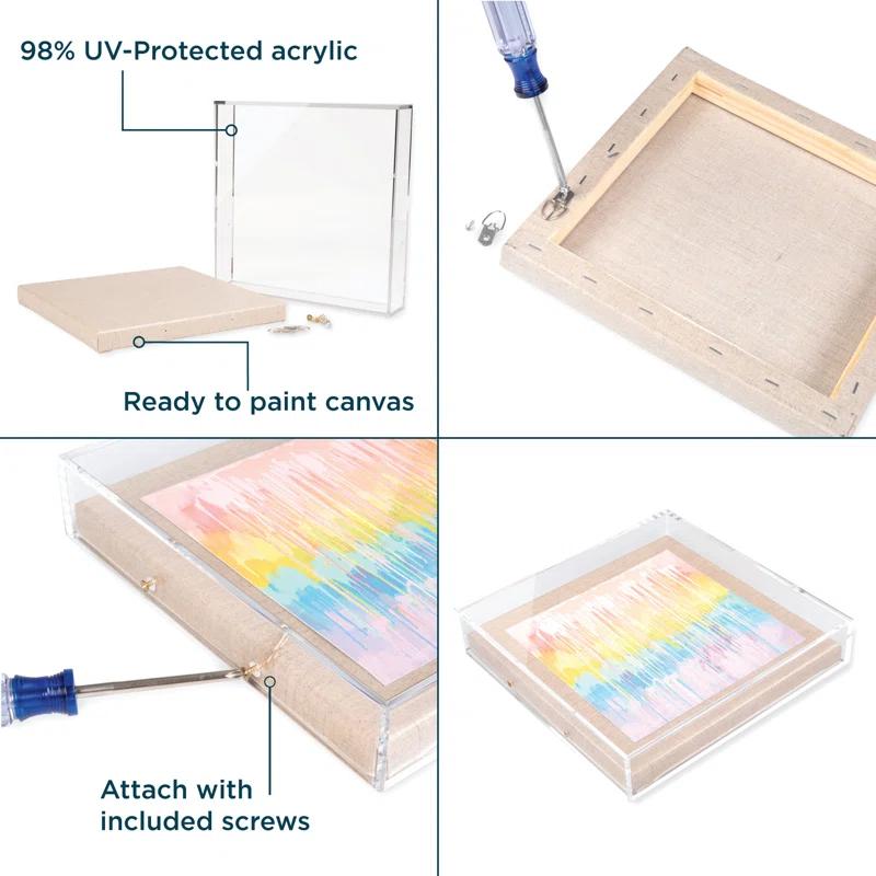 Wexel Art Modern Acrylic Shadowbox with Linen Canvas 3" Depth | UV Grade