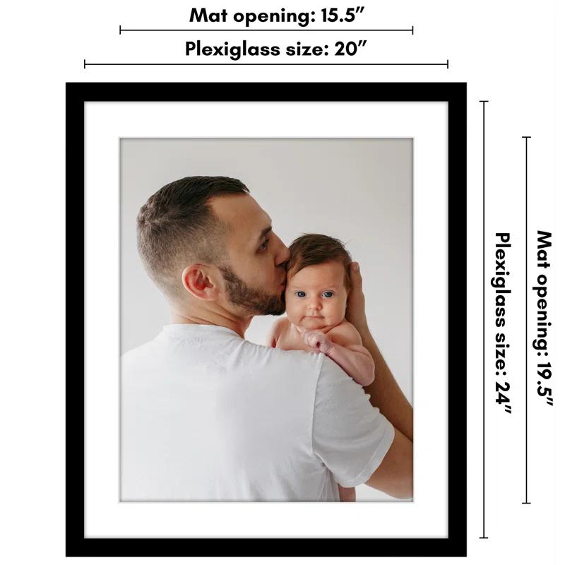 Americanflat Poster Frame - Wooden Picture Frame with Mat and Plexiglass Cover