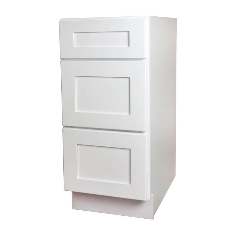 GCC Ransom White Shaker 3 Drawer Base Cabinet