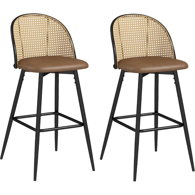 Bayou Breeze Upholstered Swivel Bar & Counter Stool (Set Of 2)