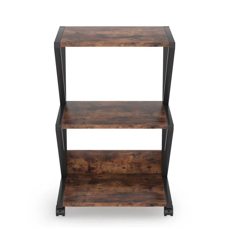 TribeSigns 3-Tier Rolling Printer Cart Under Desk Storage with Storage for Home Office