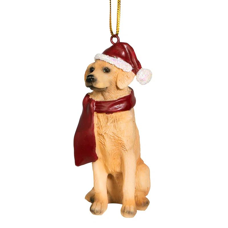 Design Toscano Golden Retriever Holiday Dog Ornament Sculpture