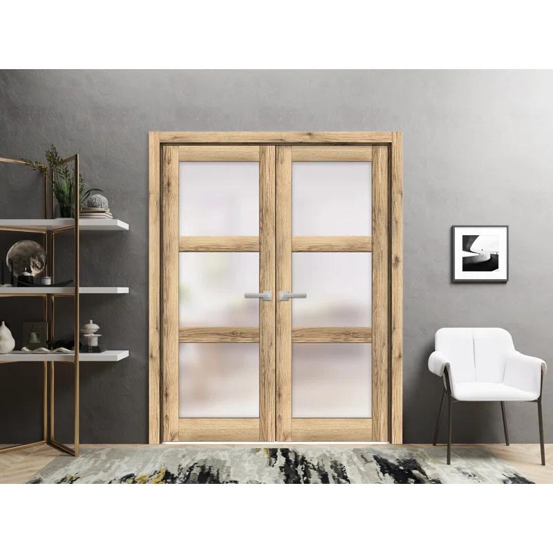 SARTODOORS Lucia Solid + Manufactured Wood Paneled French Doors