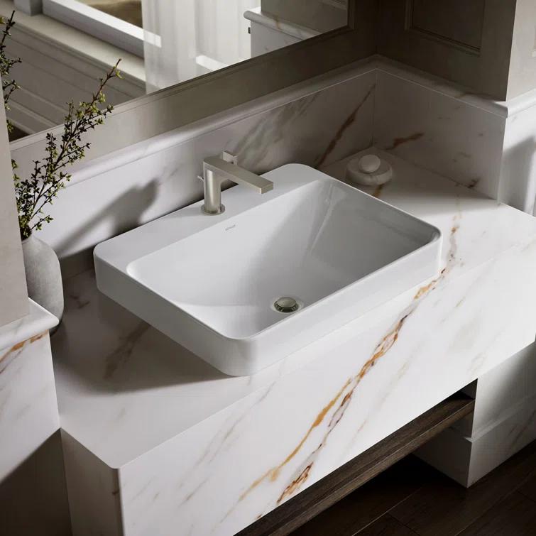 Kohler Vox® Vitreous China Rectangular Vessel Bathroom Sink with Overflow K-2660-1-0