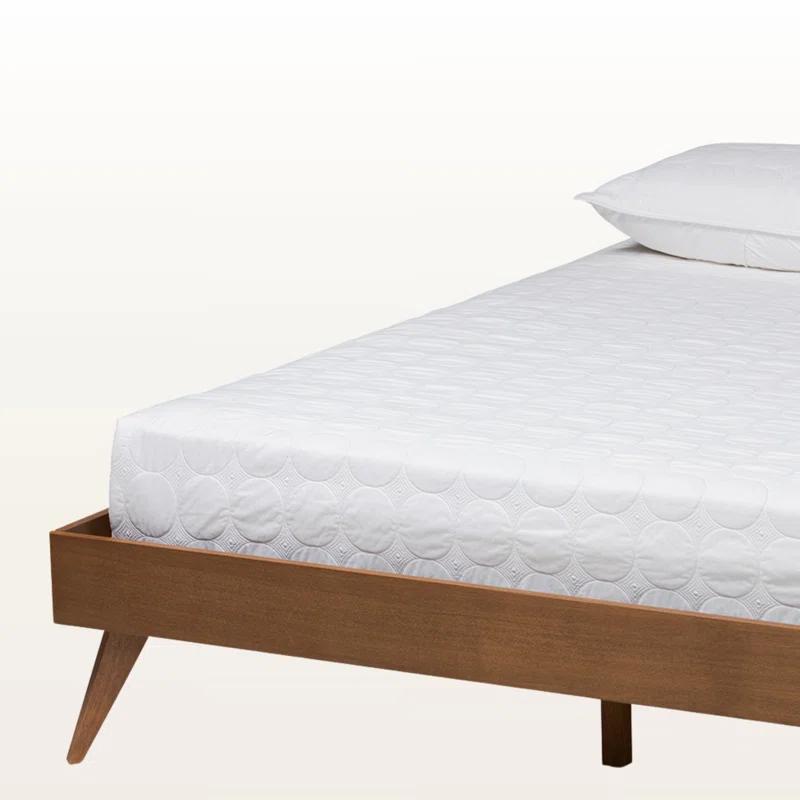 George Oliver Melbourne Full Size Platform Bed in Ash Walnut Finish, 14.76'' H X 56.98'' W X 77.21'' L