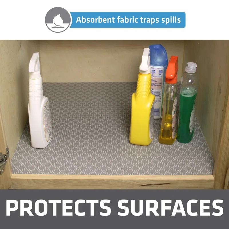 Drymate Under Sink Mat, Protective Cabinet Liner For Kitchen & Bathroom - Absorbent, Waterproof, Machine Washable (24”x29”) (Charcoal) (USA Made)