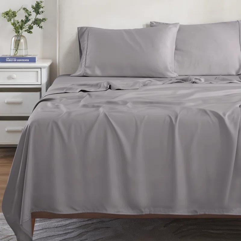 Superior Modal From Beechwood 300 Thread Count Lightweight Cooling Solid Deep Pocket Bed Sheet Set