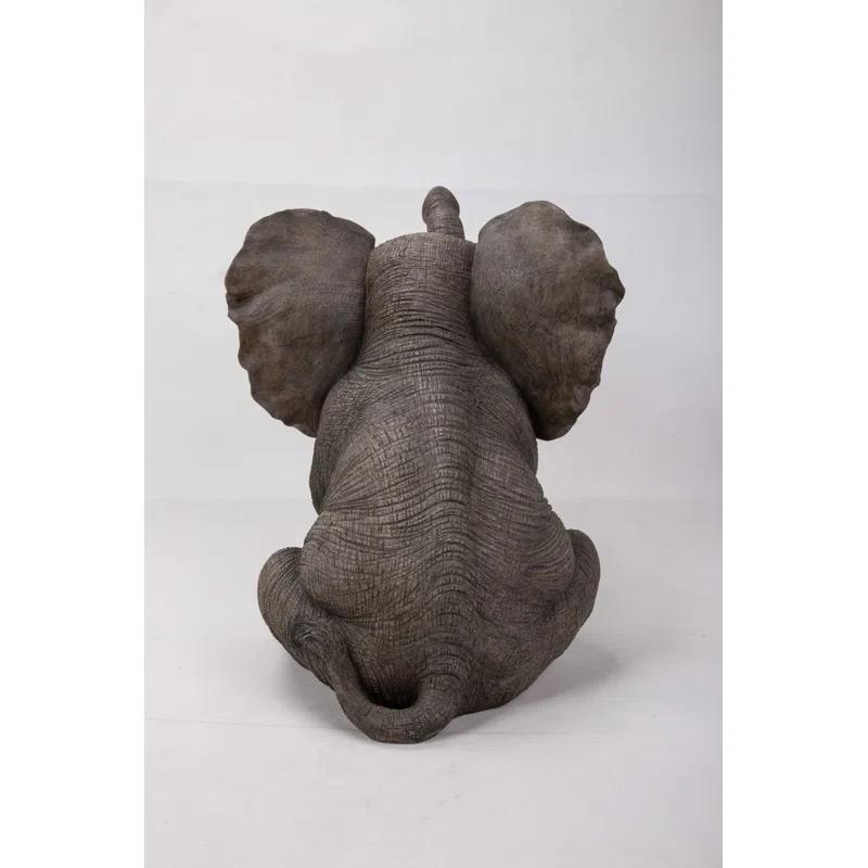 Hi-Line Gift Ltd. Sitting Elephant Baby with Trunk up Statue