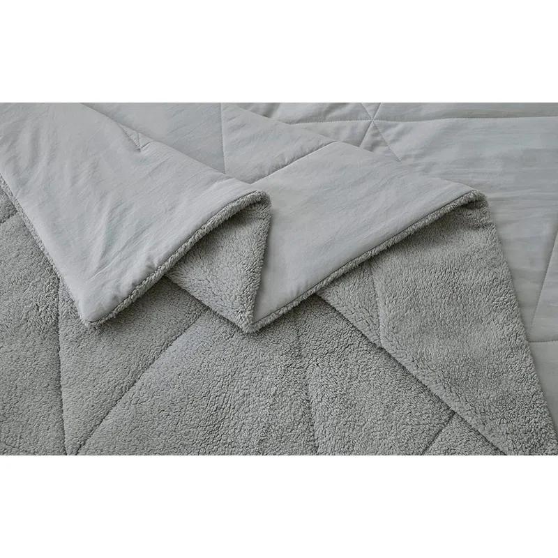 Chezmoi Collection Zane Sherpa Reversible Microfiber Comforter Set