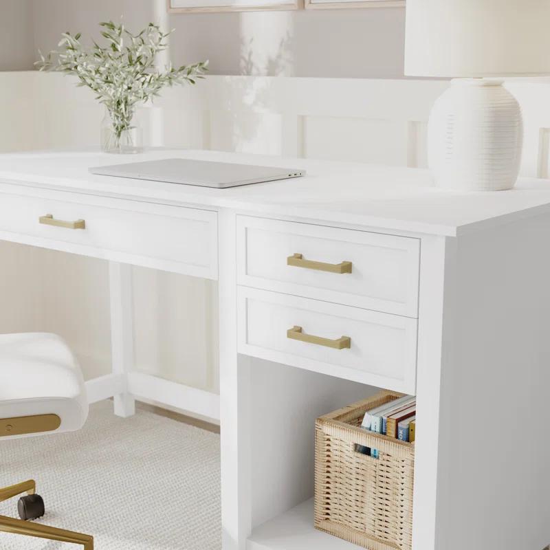 Martha Stewart Martha Stewart Hutton Shaker Style Home Office Desk With 2 Side Drawers