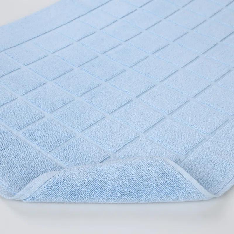 Superior Nora Cotton Terry Solid Absorbent Thick Checkered Washable Bath Mat Set Of 2 | AllModern