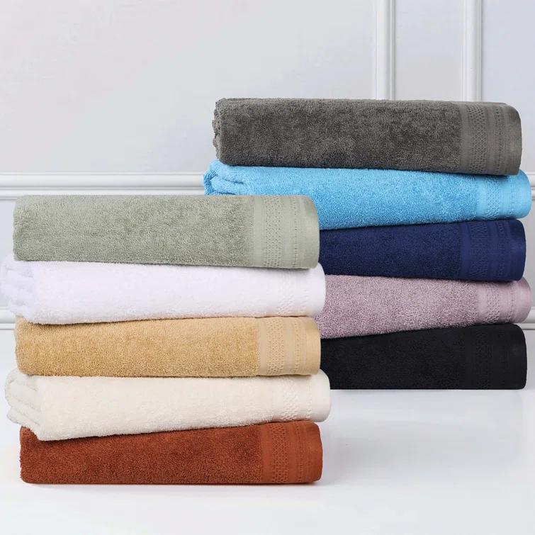 Superior Honeycomb Textured Waffle Border Cotton Medium Weight Bath Sheets (Set of 2)