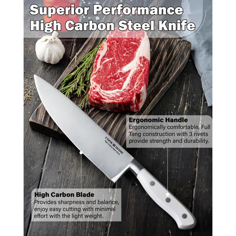 Cook N Home Kitchen Knife Set with Bamboo Storage Block 15-Piece