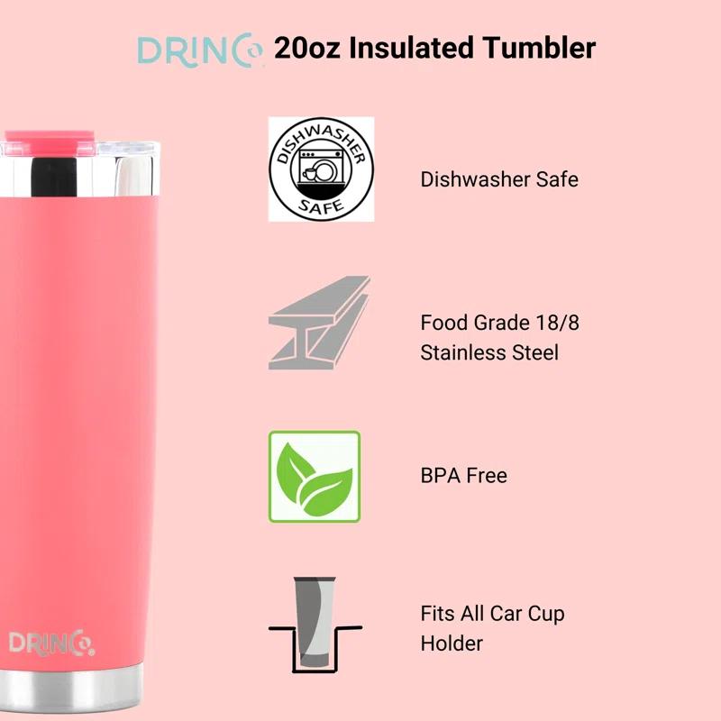 Drinco Drinco 20oz. Double Wall Insulated Stainless Steel Travel Tumbler