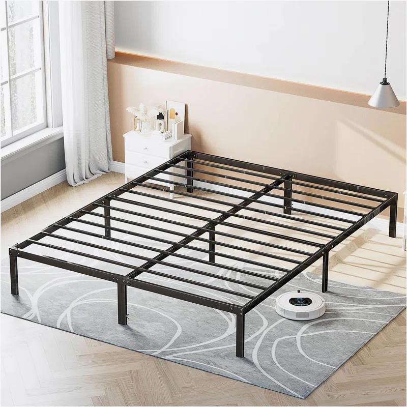 Ebern Designs Heavy Duty Metal Bed Frame with Sturdy Steel Slat Support