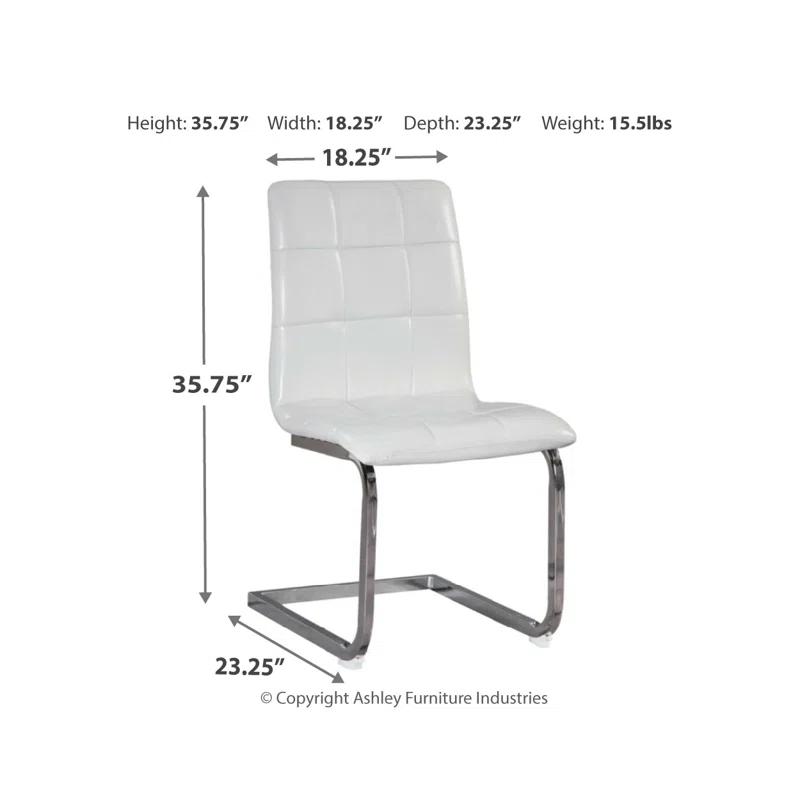 Orren Ellis Rinan Polyurethane Upholstered Metal Side Chair (Set of 4)