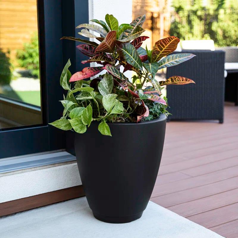 Mayne Inc. Caprio Tall Resin Pot Planter with Water Reservoir