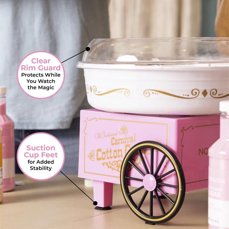 Nostalgia Nostalgia Retro Countertop Cotton Candy Machine, Includes 2 Reusable Cones & Scoop