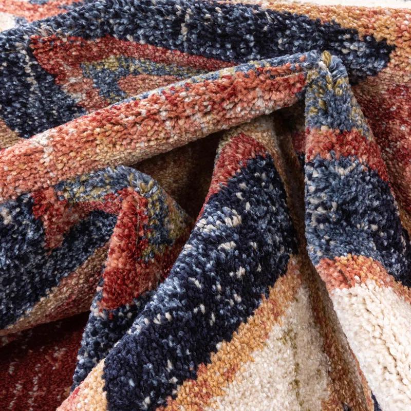 Union Rustic Crimson Southwestern Medallion Tribal Pattern Area Rug