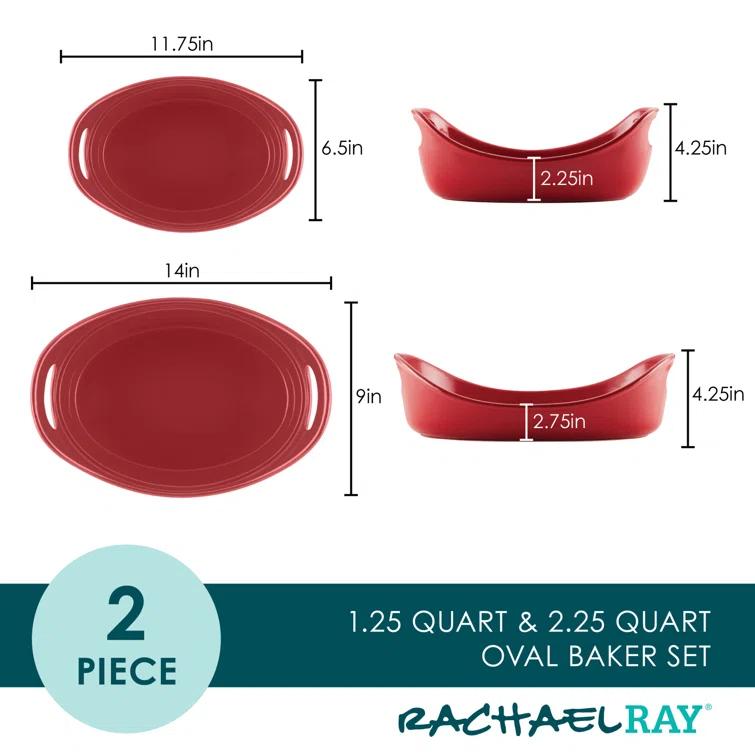 Rachael Ray Rachael Ray Stoneware Ceramic Oval Baker Set