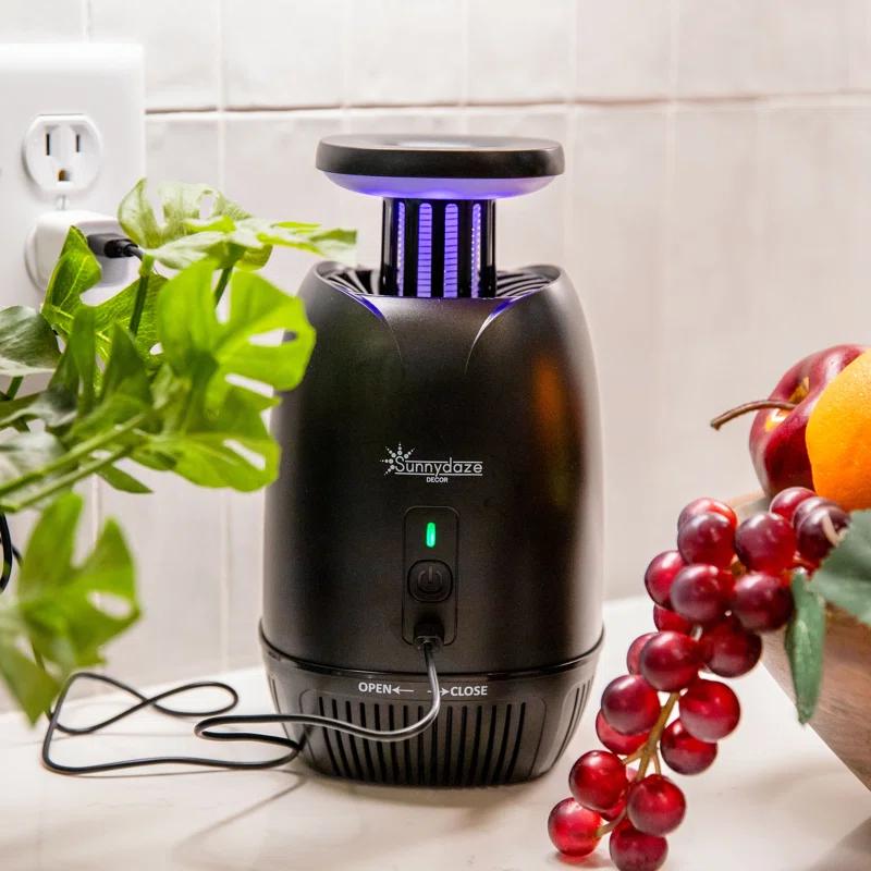 SunnyDaze Decor Tabletop Bug Zapper with Violet Light and Built-In Fan